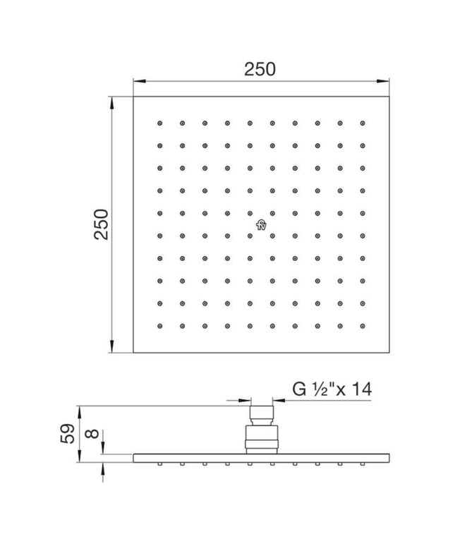 FV DUCHA ARTIC METALICA 250MM DE LADO 0126.MC0-25-CR