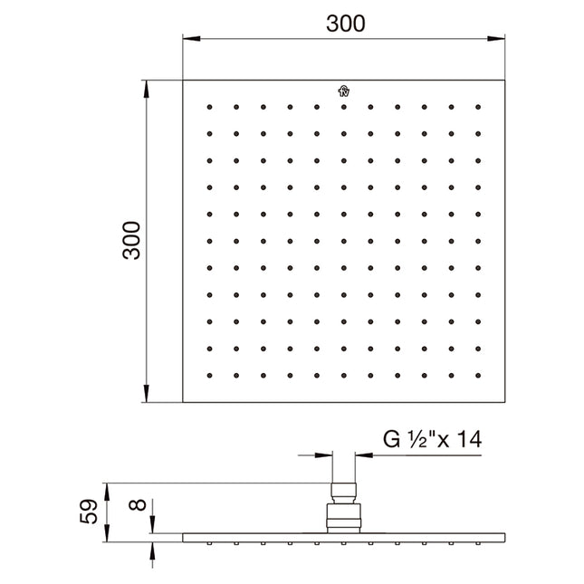 FV DUCHA ARTIC METALICA 300MM DE LADO 0126.MC0-30-CR