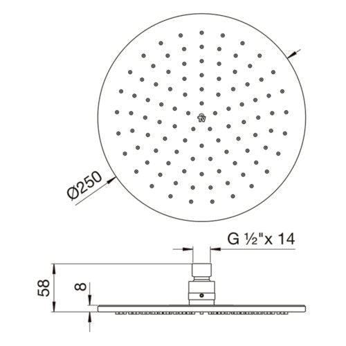 FV DUCHA ARTIC METALICA DIAMETRO 250MM 0126.MR0-25-CR