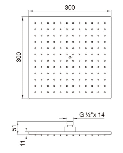 FV DUCHA ARTIC PLASTICA 300MM DE LADO 0126.PC0-30-CR