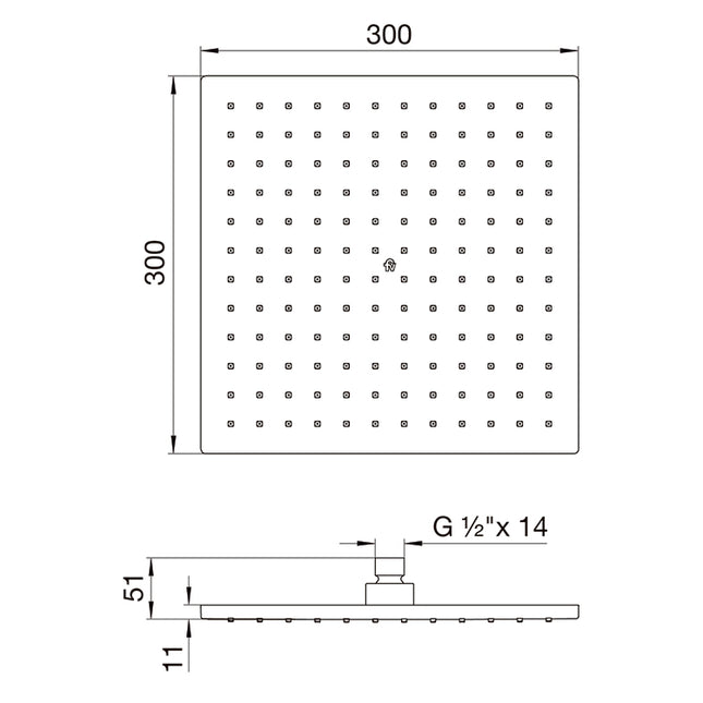 FV DUCHA ARTIC PLASTICA 300MM DE LADO 0126.PC0-30-CR