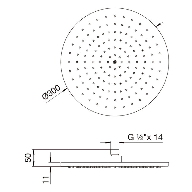 FV DUCHA ARTIC PLASTICA DIAMETRO 300MM 0126.PR0-30-CR