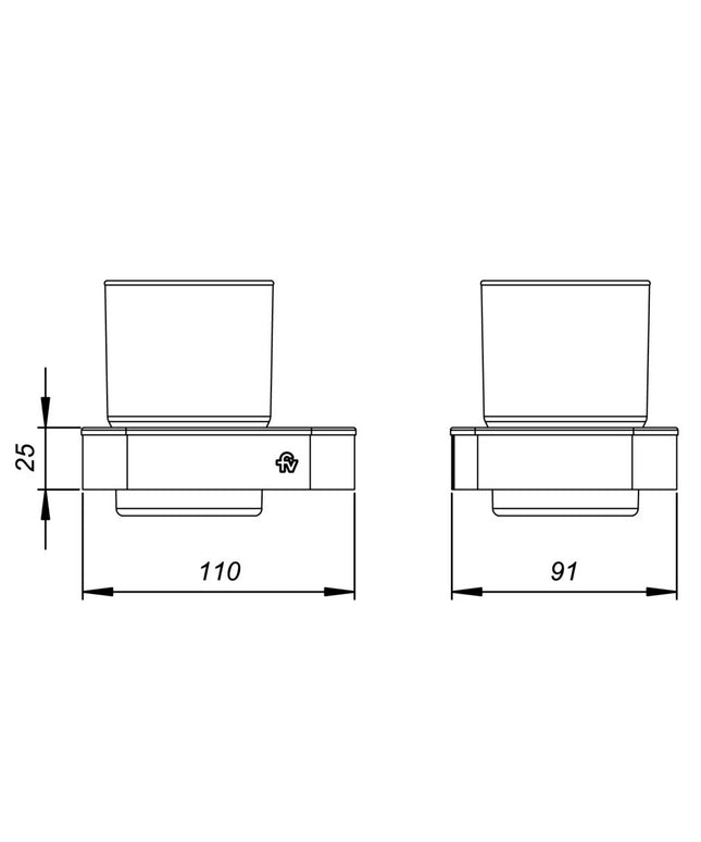 FV INOX ONE ACC PORTA CEPILLO ACERO INOXIDABLE 0169/I1-AI