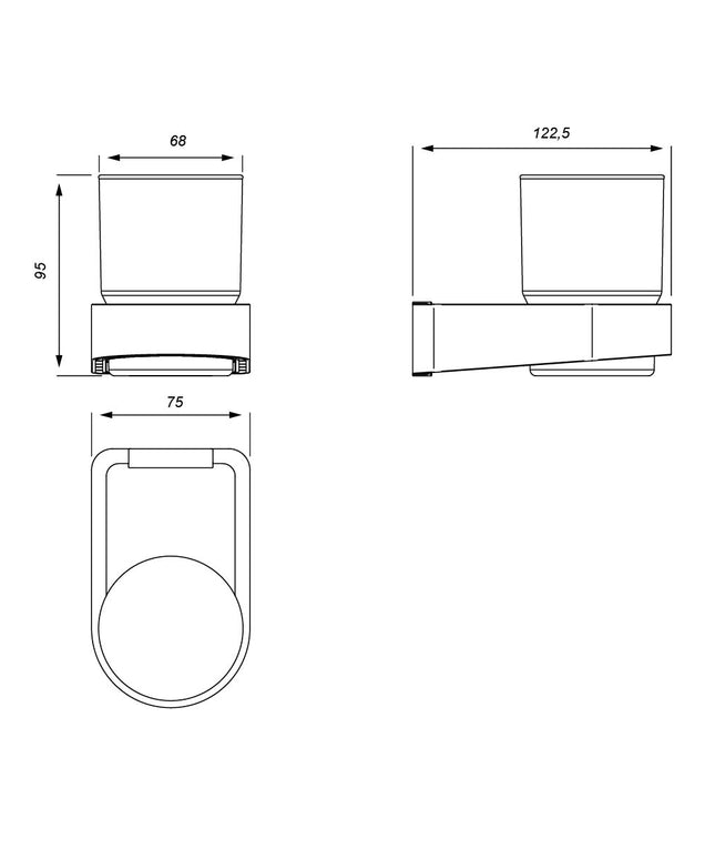 FV ARMONIA ACC PORTA CEPILLOS NEGRO MATE 0169/M8-NG