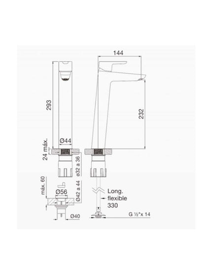 FV PUELO MONOC LAVATORIO VESSEL NEGRO 0181.02/B5-NG