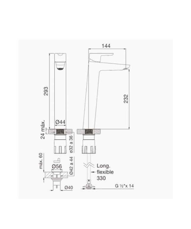 FV PUELO MONOC LAVATORIO VESSEL NEGRO 0181.02/B5-NG
