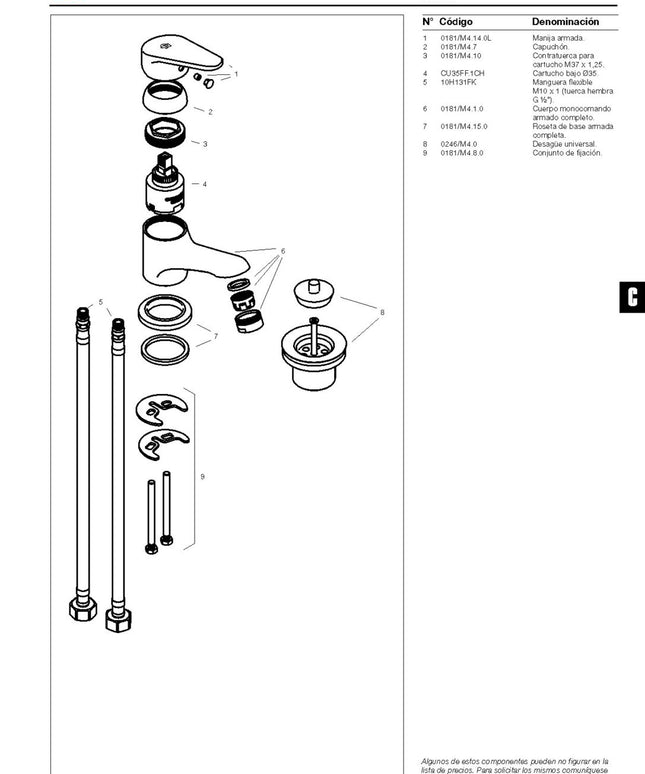 FV M4 COMPACTA MONOC. LAVATORIO 0181/M4-CR