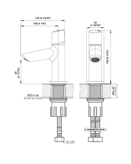 FV CILINDRA MONOCOMANDO LAVATORIO NEGRO 0181/M5-NG