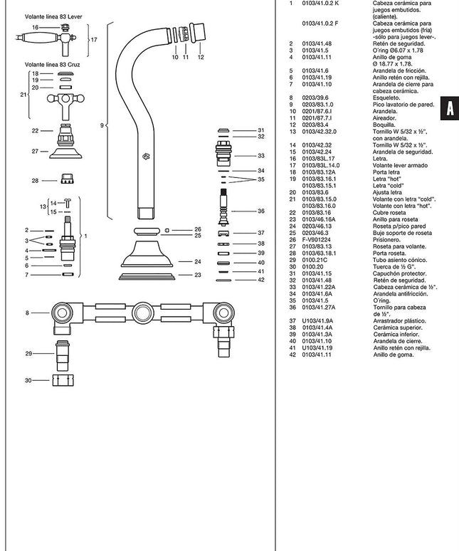 FV VERMONT STOCK LAVATORIO DE PARED 0203/83-CR