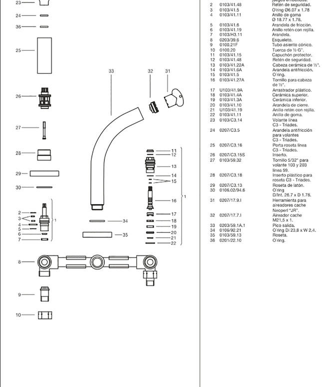 FV TRIADES LAVATORIO DE PARED 0203/C3-CR