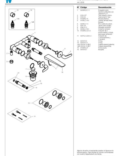 FV EPUYEN  LAVATORIO DE PARED 0203/L2-CR