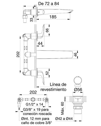 FV EPUYEN  LAVATORIO DE PARED 0203/L2-CR