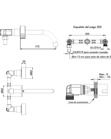 FV GRIP LAVATORIO PARED 0203/L8-NG