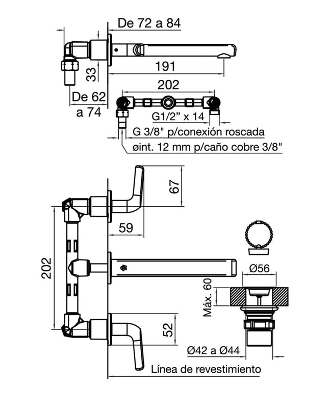 FV CIPRES LAVATORIO PARED 0203/N2-CR