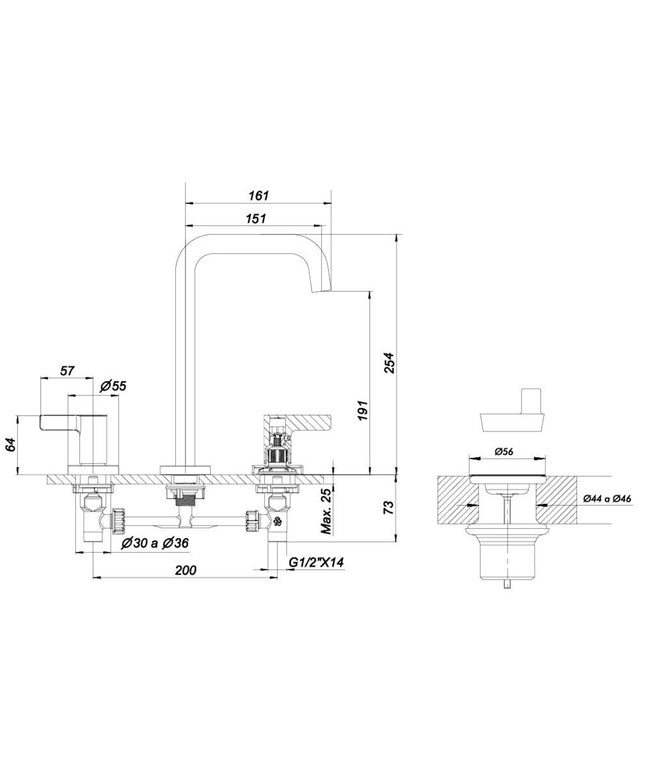 FV MAUNA LAVATORIO BRUSHED BRASS 0207A/G8-BB