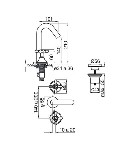FV NEWPORT PLUS LAVATORIO 0207/B2P-CR