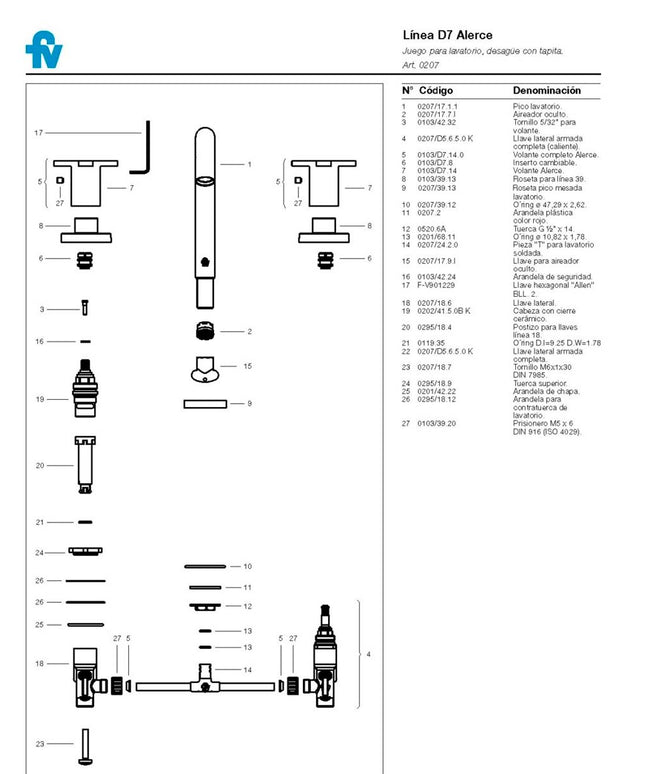 FV ALERCE LAVATORIO 0207/D7-CR