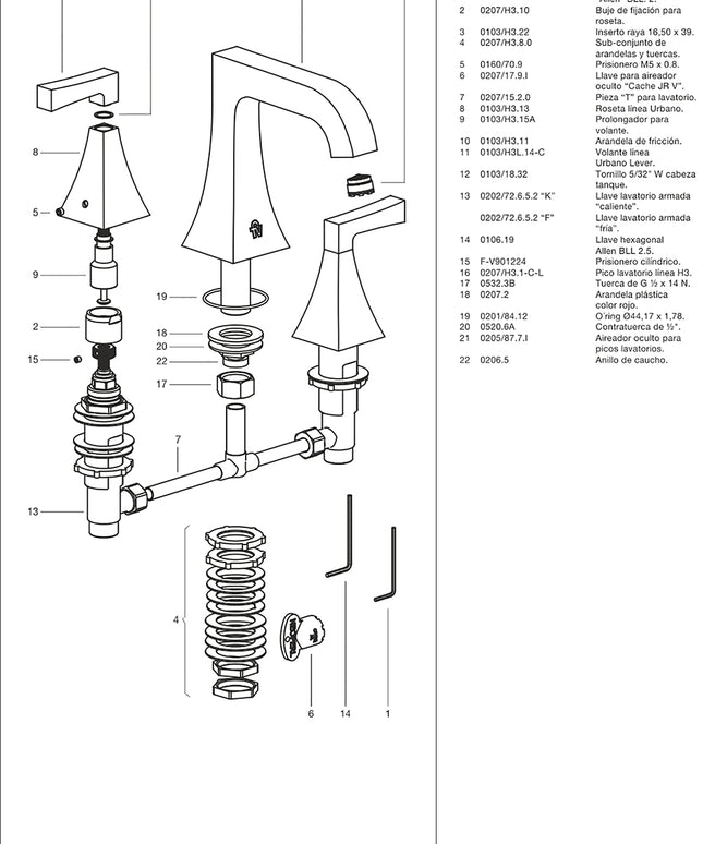 FV URBANO STOCK LEVER LAVATORIO 0207/H3L-CR