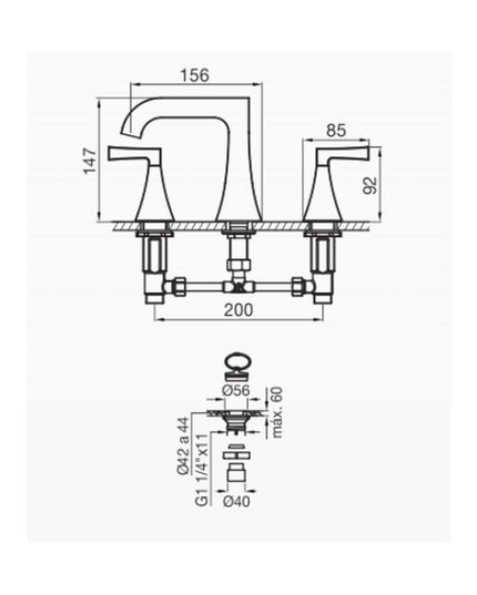 FV URBANO STOCK LEVER LAVATORIO 0207/H3L-CR