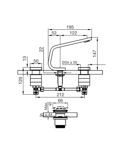 FV CHALTEN LAVATORIO POLISHED BRASS 0207/H4-PB