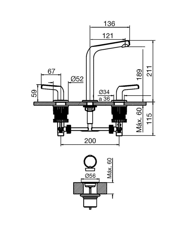 FV CIPRES LAVATORIO NEGRO 0207/N2-NG