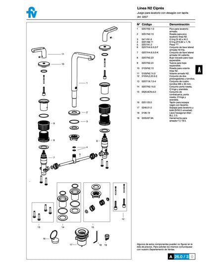 FV CIPRES LAVATORIO NEGRO 0207/N2-NG
