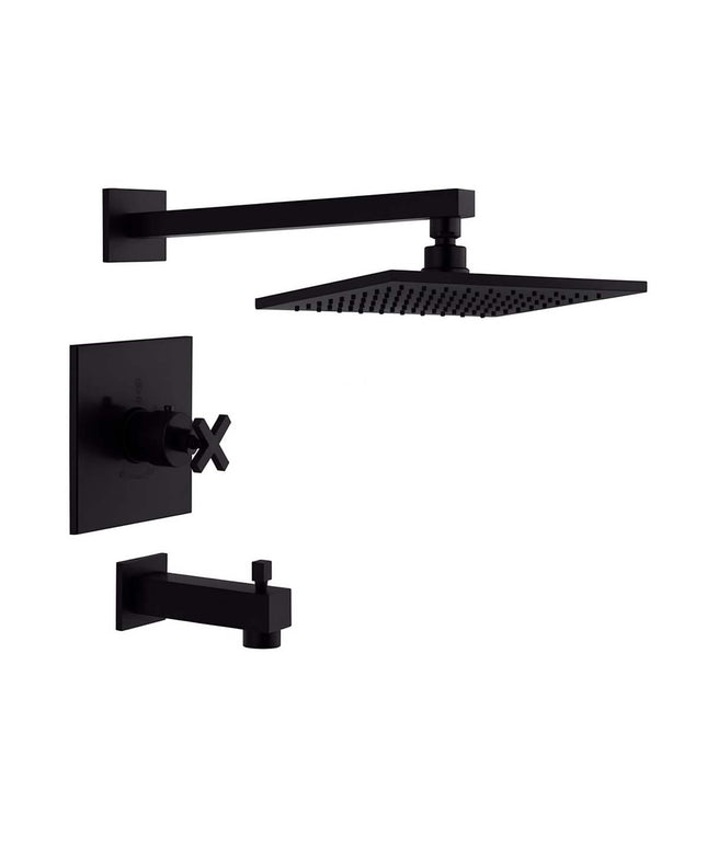 FV DOMINIC CONJUNTO DECORATIVO PARA BAÑERA Y DUCHA NEGRO 0216R/85-BK