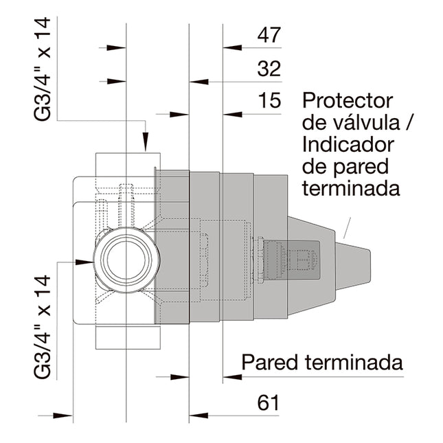 FV SPA UNID TERMOSTATICA DE 3/4 P/DUCHA 0219.FVBASE