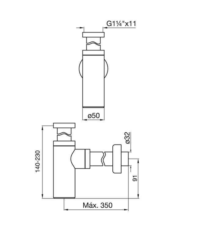 FV DESCARGA DE SIFON MINIMALISTA PARA LAVATORIO POLISHED NICKEL 0242.01-PN