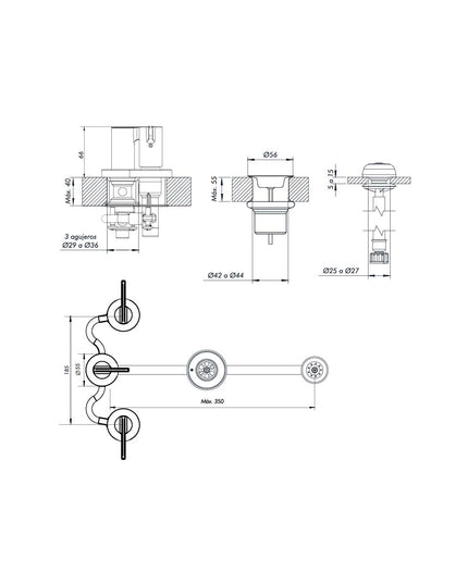 FV MAUNA BIDE BRUSHED BRASS 0295/G8-BB