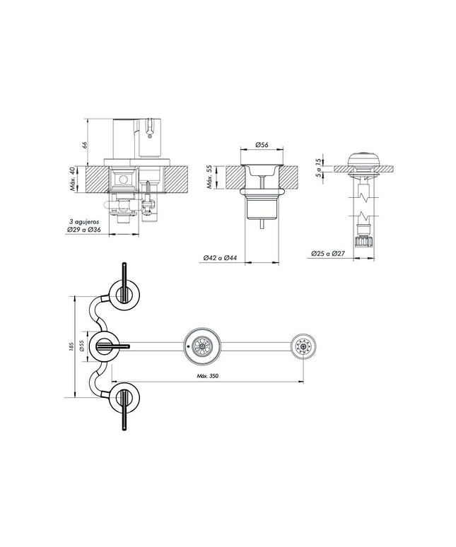 FV MAUNA BIDE BRUSHED BRASS 0295/G8-BB