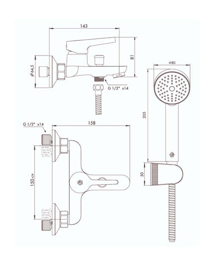 FV ALBA MONOC BAÑERA Y DUCHA 0310/G9-CR