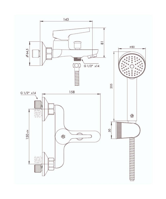 FV ALBA MONOC BAÑERA Y DUCHA 0310/G9-CR
