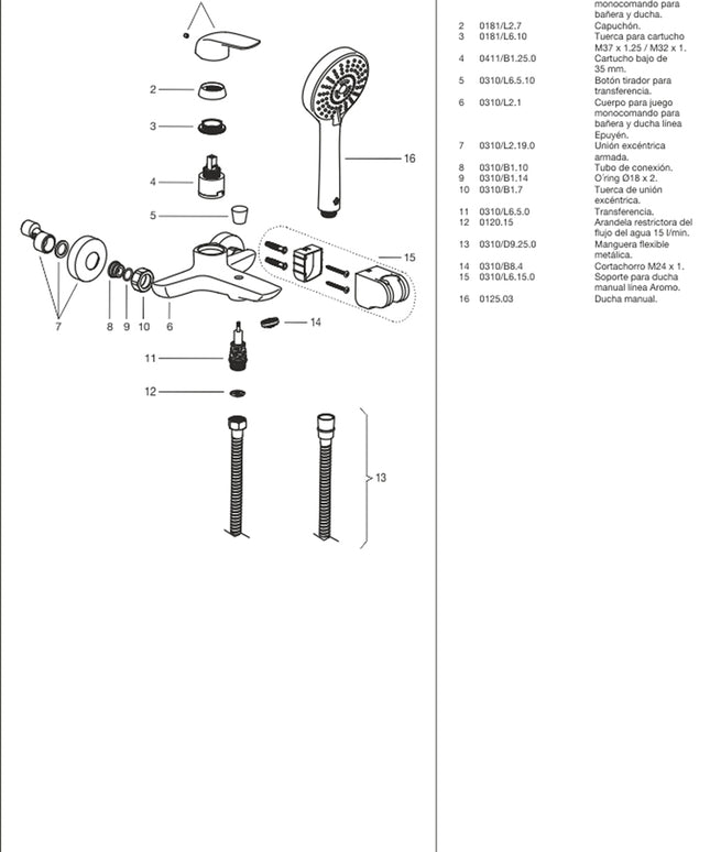 FV EPUYEN MONO DUCHA EXTERIOR C/TRANS 0310/L2-CR