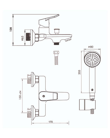 FV INICIA MONOC PARA BAÑERA Y DUCHA EXTERIOR C/ TRANSF 0310/R2-CR