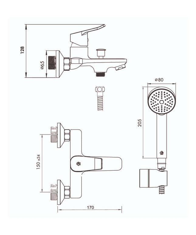 FV INICIA MONOC PARA BAÑERA Y DUCHA EXTERIOR C/ TRANSF 0310/R2-CR