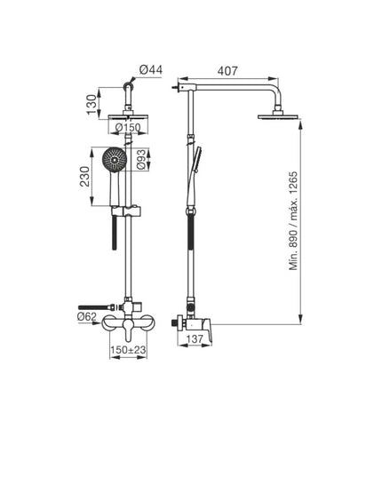 FV PUELO MONOC DUCHA  EXTERIOR S/TRANS 0312/B5-CR