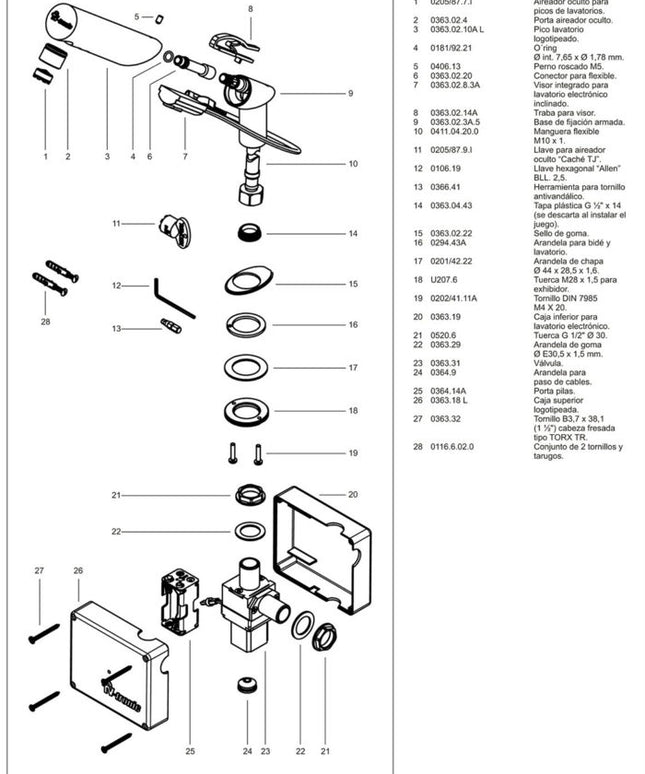 FV TRONIC ELECTRONICO P/LAVATORIO INCL 0363.02P-CR