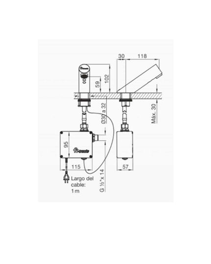 FV TRONIC ELECTRONICO P/LAVATORIO INCL C/TRANS 0363.02T-CR