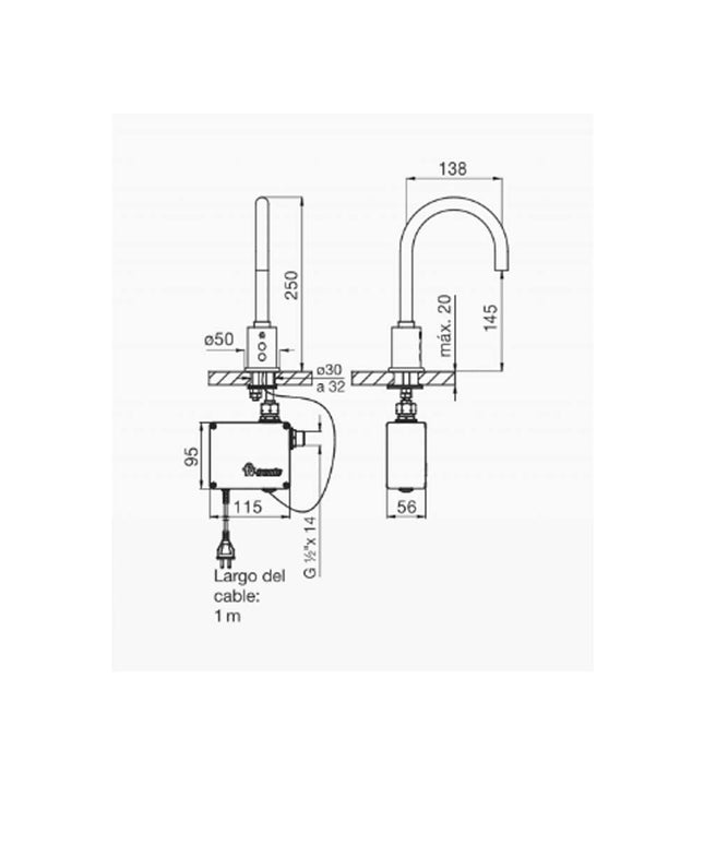 FV TRONIC ELECTRONICO P/LAVATORIO 0363.05T-CR