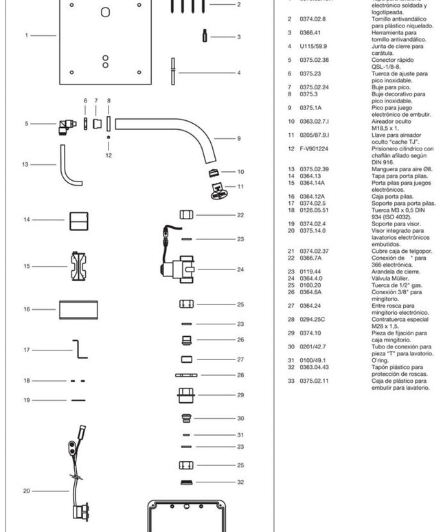 FV TRONIC ELECTRONICO P/LAVATORIO 0375.02-AI