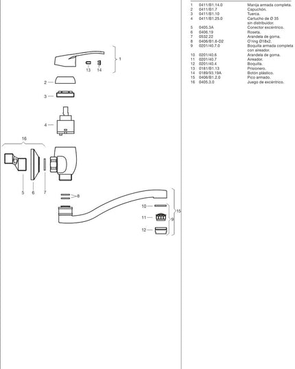 FV ARIZONA MONOCOMANDO P/PARED DE COCINA 0406/B1-CR