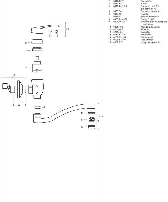 FV ARIZONA MONOCOMANDO P/PARED DE COCINA 0406/B1-CR