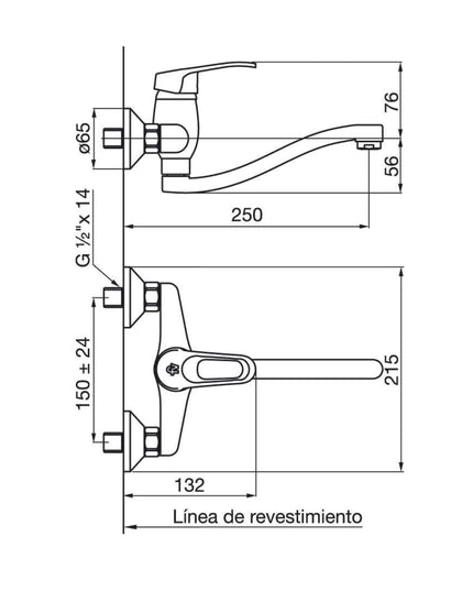 FV ARIZONA MONOCOMANDO P/PARED DE COCINA 0406/B1-CR