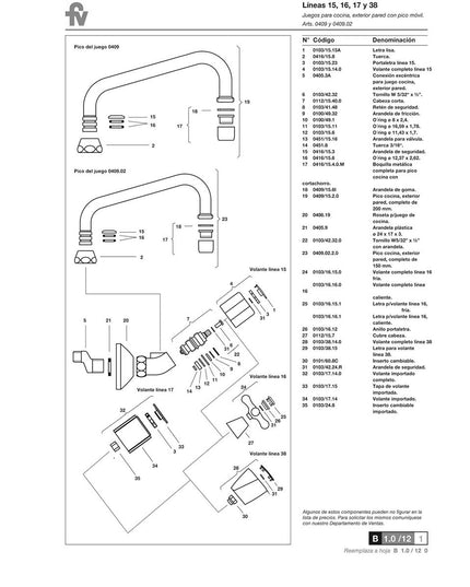FV MALENA COCINA / LAVADERO PARED 0409/16-CCC