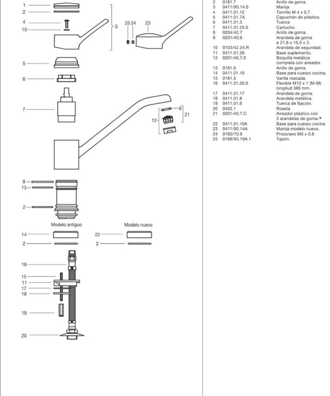 FV SWING MONO MESADA COCINA 0411.01/90-CR