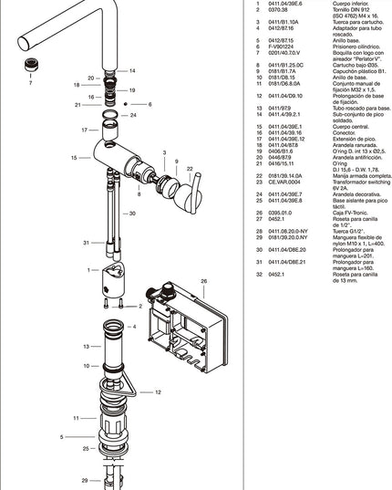 FV LIBBY MONO P/MESADA DE COCINA C/P MOVIL Y ACC TACTIL 0411.04/39E-CR