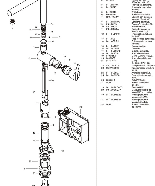 FV LIBBY MONO P/MESADA DE COCINA C/P MOVIL Y ACC TACTIL 0411.04/39E-CR