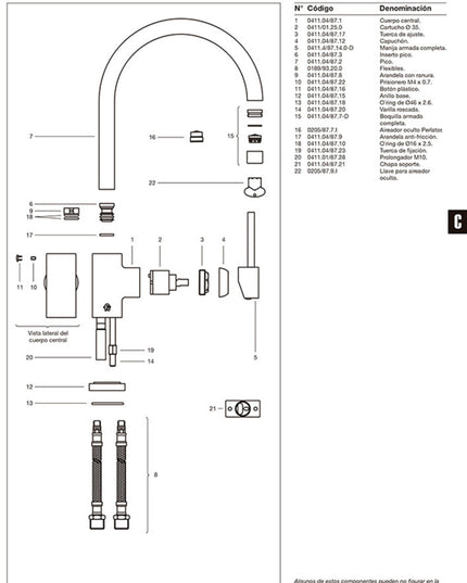 FV TEMPLE MONO MESADA DE COCINA 0411.04/87-CR