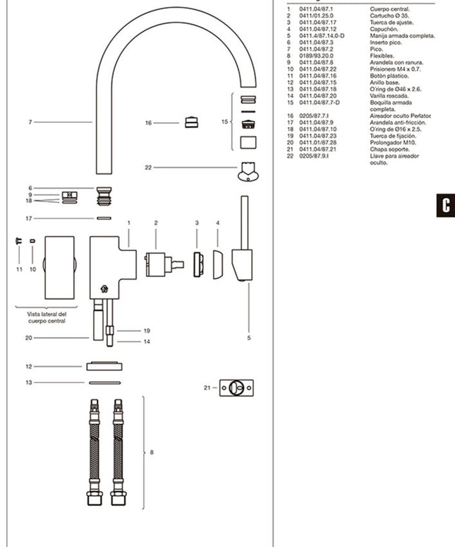 FV TEMPLE MONO MESADA DE COCINA 0411.04/87-CR